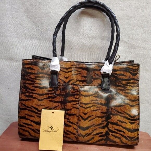 Patricia Nash TIGER PRINT PRIMROSE Purse Bag Satchel NWT - Picture 4 of 15
